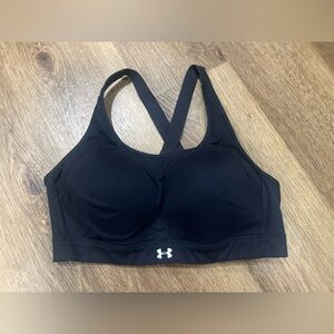Under Armour Black Sports Bra with White Logo